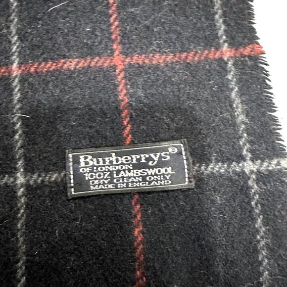 Burberrys Classic Check Scarf Black 100% Lambswool Unisex Scarf Made In England - Picture 3 of 7